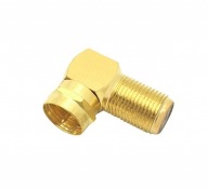Adaptér F zástrčka, F zásuvka, uhlová SAT GOLD (4659)