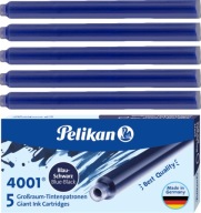 Náboje Pelikan Long, 5 kusov, modrá a čierna