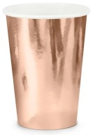 ROSE GOLD papierové poháre ROSE GOLD k narodeninám, 6 ks