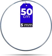 STRIEBORNÁ kovová obruč 50 cm HRUBÝ DRÔT 5 mm