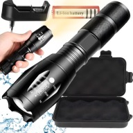 VÝKONNÁ LED TAKTICKÁ VOJENSKÁ BATERKA VODEODOLNÁ ZOOM SET BATÉRIA