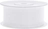 BIELA ​​ŠIFÓNOVÁ STUHA DEKORÁCIA SVADOBNÝ KRST 38 MM X 25 M