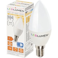 E14 LED SVIEČKOVÁ žiarovka 6W=45W 554lm CCD Úspora energie bez blikania