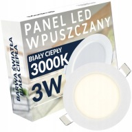 Zapustený panel 3W CIRCLE teplá biela