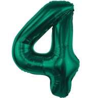Fóliový BALÓN ČÍSLO 4 výročie NARODENIN FĽAŠA ZELENÁ zelená VEĽKÁ XL