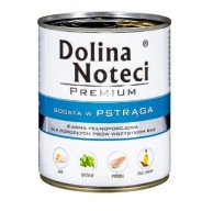 DOLINA NOTECI Premium bohaté na pstruhy Mokré krmivo pre psov v konzerve 800g