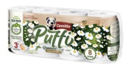 HARMANČEKOVÝ TOALETNÝ PAPIER BIELY CELULÓZOVÝ PUFFI CAMILLIO 8 VALCOV