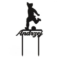 čierny topper futbal 3 ozdoba na tortu meno