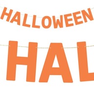 PANANER HALLOWEEN GALANDA, ORANŽOVÉ NÁPIS, DEKORÁCIA, 250 CM