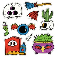 HALLOWEENSKÉ NÁLEPKY NA OKNÁ Dekorácia Mix2 6 ks