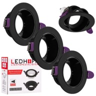 3X Zapustená halogénová lampa SPOT pohyblivá GU10 Black Eyelet Zapustená