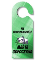 Personalizovaný vešiak na dvere s menom a pandou NERUŠIŤ!!!