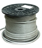 Kábel, oceľové lano z PVC, priemer 3 mm, 10 metrov