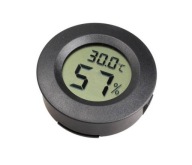 Teplomer + vlhkomer LCD -50~110°C okrúhly čierny