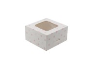 Jednoporcové balenie 13x13x7cm s potlačou srdca a okienkom