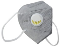 Filtračná maska ​​KN95 šedá s ventilom, 5 vrstiev