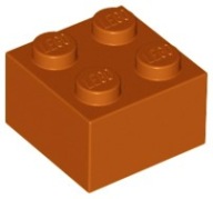 LEGO 3003 BRICK 2x2 tmavo oranžová NOVINKA (1g)