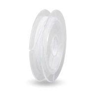 Oceľové lano na šperky s nylonovým poťahom, biely dym, 0,38 mm, 10 m/ cievka