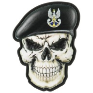 3D Skull in Beret M-Tac Navy PVC nášivka