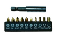 Bity BOSCH Sada 10 bitov PH, PZ, Hex, Torx držiak
