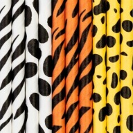 Safari Animals slamené trubice - 20 cm - 10 kusov