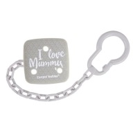CANPOL BABIES I Love Mummy retiazka na cumlík, šedá