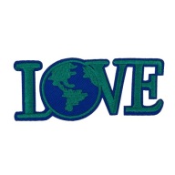 IRON-ON Thermo Patch Love, nápis Earth
