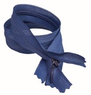 Pevný skrytý zips, svetlo tmavomodrá, 40 cm