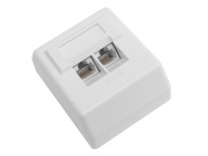 Zásuvka 2x RJ45/8P8C cat.5E UTP povrchové lomené LSA kontakty