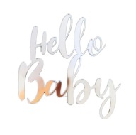 Hello Baby Silver Plexi Mirror Cake Side Decor