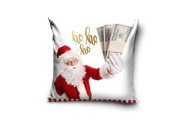 Vianočná obliečka na vankúš Santa Claus peniaze doláre hotovosť 40x40