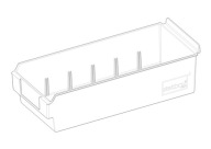 SLATWALL POLICOVÝ KONTAJNER 300L TRANSPARENT b1
