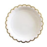Biele papierové taniere s dekoráciou, 18 cm, narodeninové