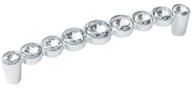 Nábytková úchytka s chrómovými kryštálmi, rozteč 128 mm - UKS010 AMIX