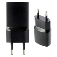 Napájací adaptér nabíjačky EU zástrčka USB-A čierna