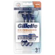 Gillette SkinGuard Sensitive 3 ks Blue3 Jednorazový holiaci strojček