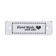 Etiketa z ekokože HANDMADE LOVE, biela 2399