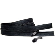 3mm špirálová páska na zips, ČIERNA + 10 zipsov, 5m