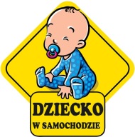 Samolepka DIEŤA V AUTE vonkajšia 15cm Laminát