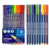 Farebné jemné linky SET Astra 10 farieb, trojuholníkové, 0,4 mm