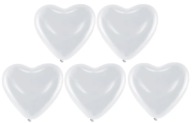 Latexové srdiečkové balóny Biele Valentínske 5 kusov