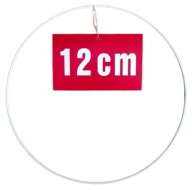 MACRAME obruč, BIELÝ KOVOVÝ RÁM, LAPAČ SNOV, ZÁKLAD NA ŠATY, 12CM
