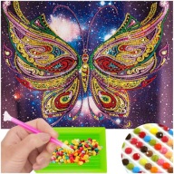 DIAMANTOVÁ VÝŠIVKA MOTÝĽ Diamantová maľba 5D mozaikový diamantový rezací papier