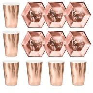Sada tanierov, šálok a šálok Rose Gold, 12 ks