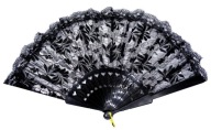 Čipkovaný vejár BLACK SILVER cena za 1 ks 8475
