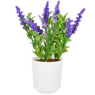 UMELÁ LEVANDUĽA V HRUBOM ČRENÁRE, UMELÉ KVETY 26 cm AKO ŽIVÝ KVETINÁČ