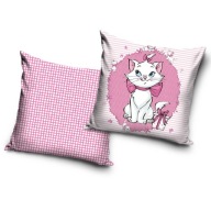 Obliečka na vankúš 40x40 dekoračná SOFT VELVET Aristocats Cat Marie, ružový kár