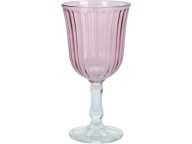 Elegantný SKLENÝ POHÁN NA VÍNO 240 ml, 8 x 16 cm - RUŽOVÝ