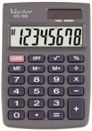 VECTOROVÁ VC-100 VRECKOVÁ KALKULAČKA, ČIERNA