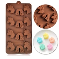 SILIKÓNOVÁ MOLOVÁ FORMA ČOKOLÁDOVÁ KOCKA PRALINE JEDNOROŽEC DÚHA
